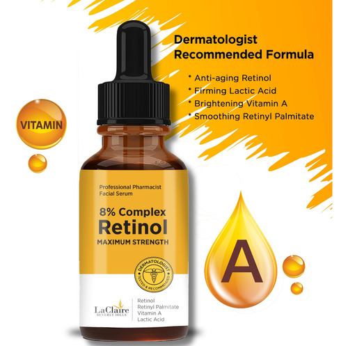 Laclaire 8% Retinol Complex Serum Mejor Suero De Retinol P