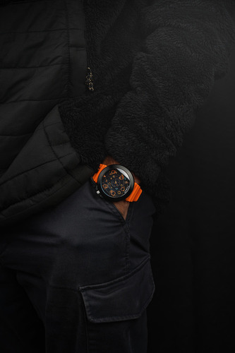 Reloj Hombre Nubeo Plasma Nb-6111-04 Edición Limitada Correa Plasma Pumpkin