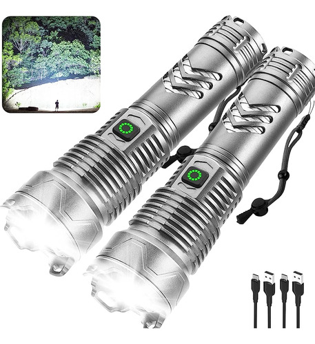 Furold Linternas Led Recargables High Lumens 2 Pack 150000 S