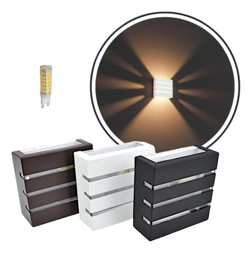 Luminária Arandela Parede 2 Fecho + Lâmpada Led G9 5w 110 V