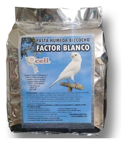 Ocell, Pasta Húmeda Bizcocho Para Canarios, Factor Blanco