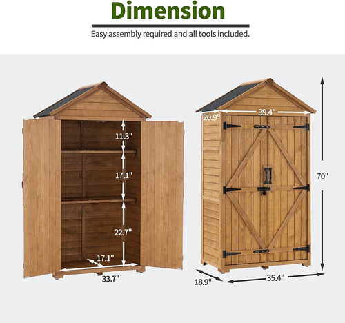 Cobertizo D/almacenamiento De Madera; Diseño Rústico, Mcombo