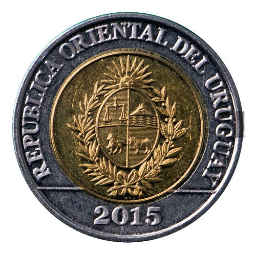Moneda De $10 Uruguayos De Tres Caras 2015