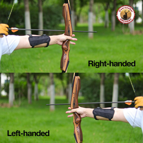 Juego De Arco Recurvo Deerseeker 62 Pulgadas Para Adultos Y Marrón Ambidiestro
