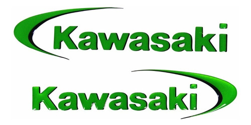 Adesivos Emblemas Compativel Kawasaki Verde 15x4cm 3d Re19