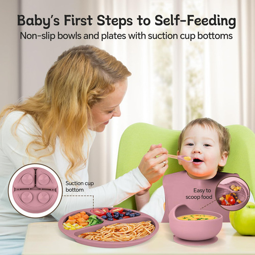 Jgo Alimentación De Silicón Para Bebés Cucharas Para Bebés D