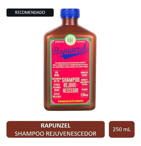  Shampoo Rejuvenecedor Rapunzel Lola Cosmetics 250 Ml