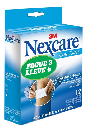 Gasa Estéril Nexcare 15x15 Pague 3 Lleve 4