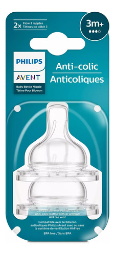 Tetinas Philips Avent Anticolicos Flujo Medio Scy763/02 2pz