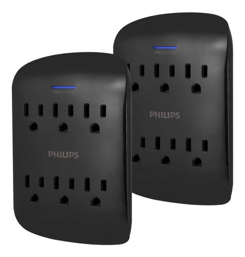 Philips | Multicontacto | Protector Sobretensión | 2 Piezas