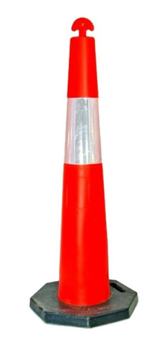 Cono Vial Reflectivo Naranja Semi Flexible Base Goma 50cm