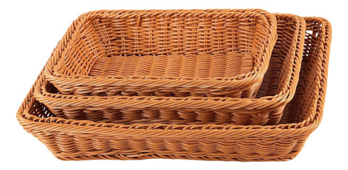 Cesta De Pan De 3 Piezas, Cesta De Frutas Tejida A Mano,