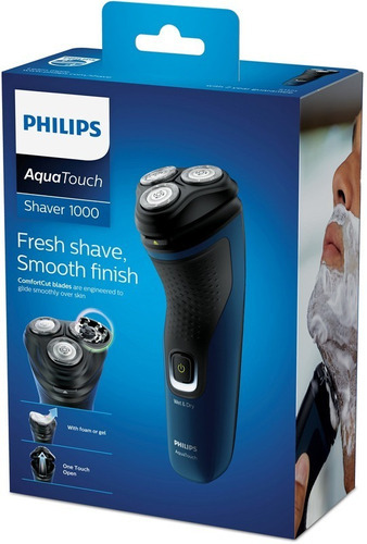 Imagen 5 de 9 de Máquina afeitadora Philips AquaTouch 1000 S1121 azul malibú 100V/240V