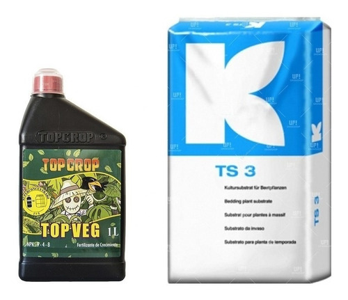 Sustrato Klasmann Ts3 70lt Fertilizante Top Crop Veg 1l Grow