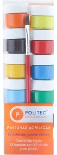 Juego De Pinturas Acrílicas Politec 12 Piezas / 10 Ml