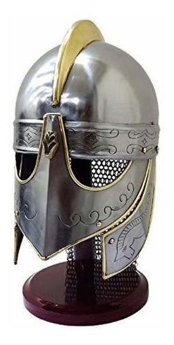 Arma Y Armadura - Casco Vikingo Medieval Con Malla De Cadena