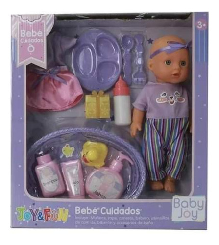 Muñeca Bebé Cuidados Baby Joy 1 Set Joy & Fun