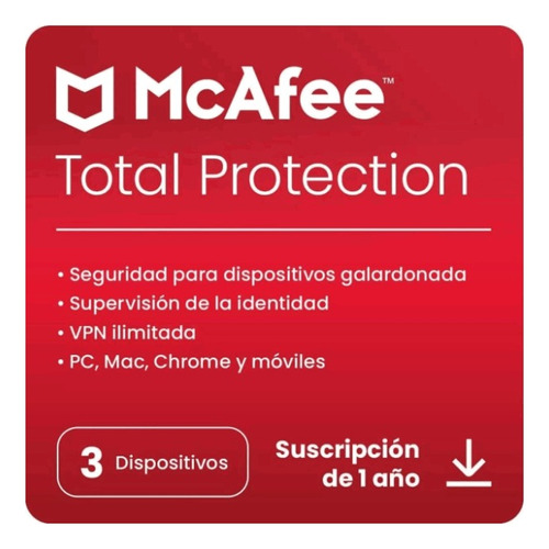 Mcafee® Total Protection 3 Dispositivos 1 Año