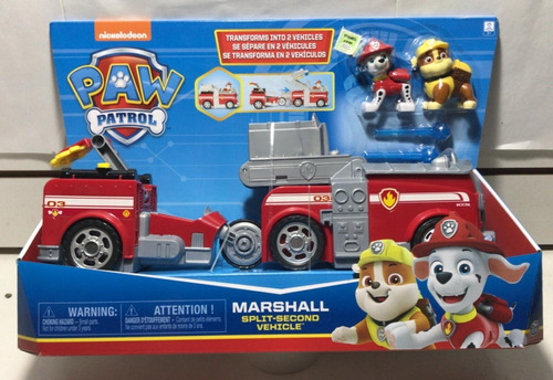 Paw Patrol Vehiculo 2 En 1 Marshall Camion Juguete 