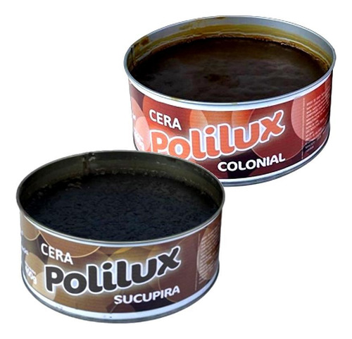 Kit 2 Cera Pastosa Polilux Lata Colonial E Sucupira 400g