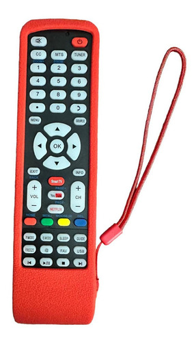 Funda Compatible Con Control Tv Quaroni Hitachi Rowa Rojo