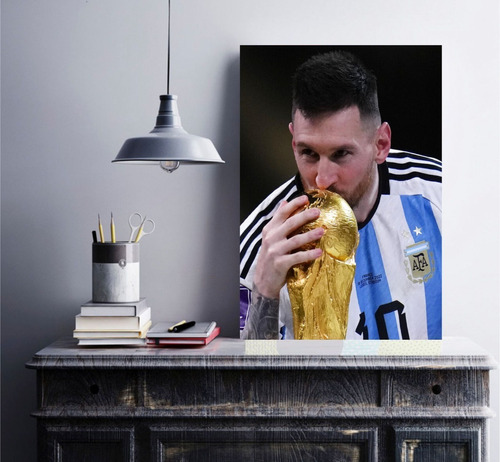 Cuadros Leo Messi 20x30cm Argentina Campeon Del Mundo