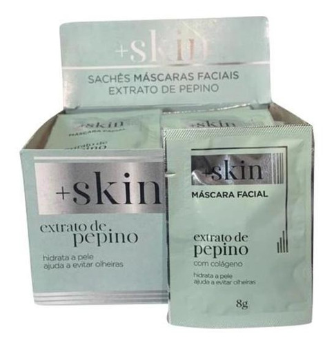 Máscara faciai para pele todas Skin Máscara Facial Extrato de Pepino Com Colágeno hidrata e ajuda nas olheiras Extrato de Pepino 8g