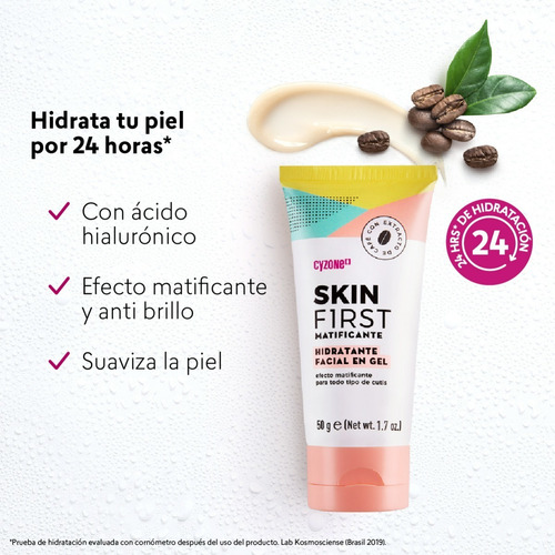 Imagen 3 de 7 de Hidratante Facial En Gel Skin First - Cyzone