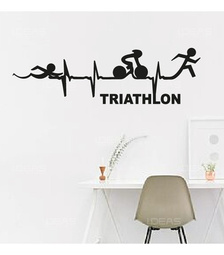 Vinilo Decorativo Triathlon Deportes Atletismo Runners Stick