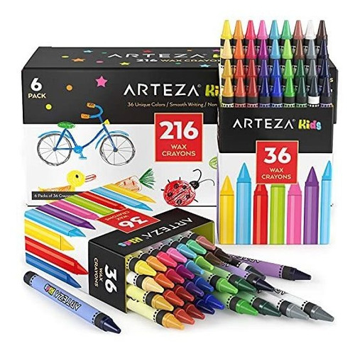 Paquete De 216 Crayones De Cera Colores Surtidos Arteza