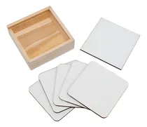 Comprar Set De 5 Posavasos De Madera Personalizables 