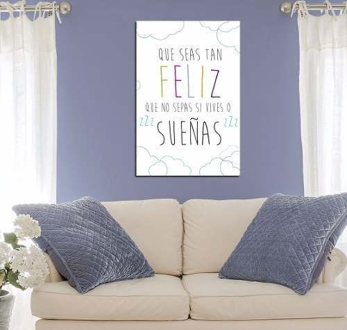 Cuadro 30x45cm Happy Feliz Dream Enjoy Life Vida Frase