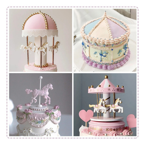 2pcs Molde De Silicona Carrusel Fondant Chocolate Resina