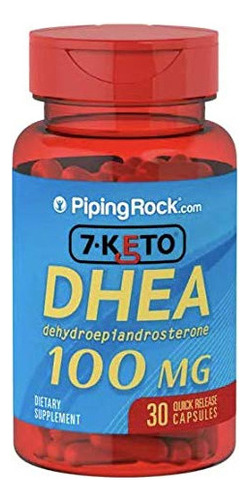 Piping Rock Dhea 100 Mg | 30 Cápsulas | Suplemento Cetogén