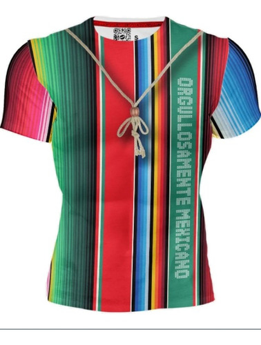 Playera Sublimada Mexico Sarape Jorongo Traje Mexicano