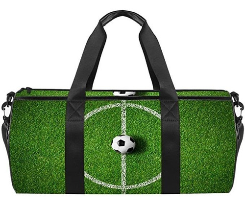 Soccer Football Field Green Duffel Bag For Women Men Sports.