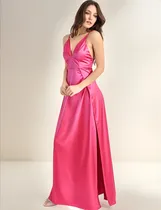 Comprar Vestido Elegante De Fiesta Doble Tajo Juvenil Moda Pasion