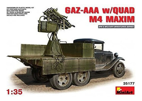 Modelos Miniart 1/35 Gaz-aaa Con Kit De Modelo Quad M-4 Maxi