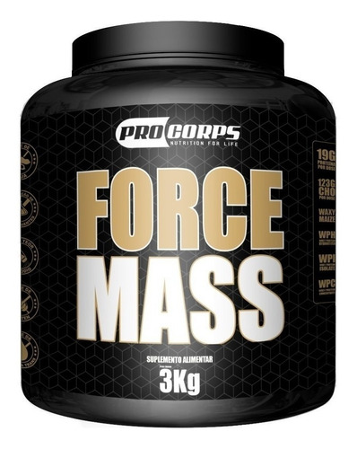 Suplemento em pó Pro Corps  Force Mass carboidratos Force Mass sabor  baunilha em pote de 3kg