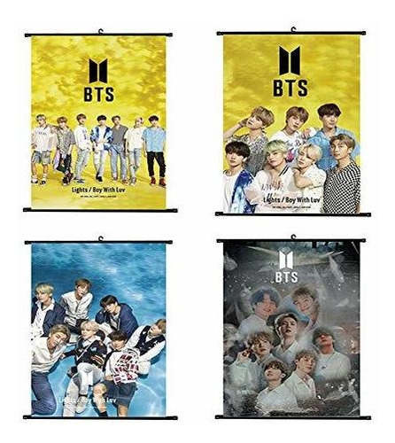 Poster Zyhpick 4 Unids / Set K-pop Bts Lienzo Impermeable Co