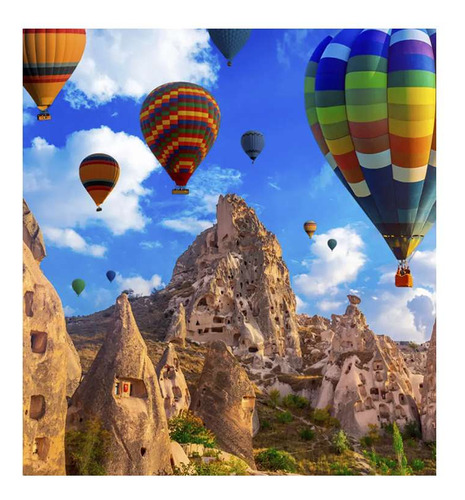 Vinilo 100x100cm Capadocia Globos De Colores Turismo Turk