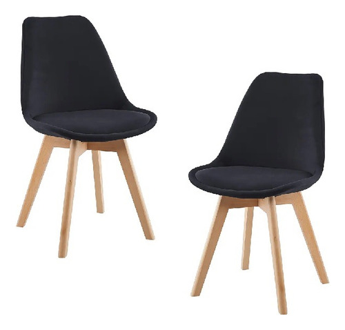 Silla Comedor Tulip Acolchada Terciopelo Felpa Velvet