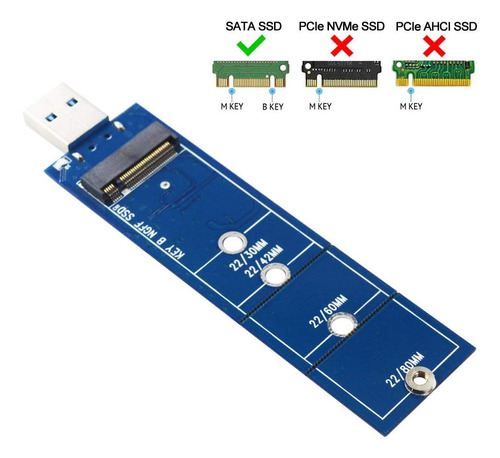 Tarjeta Lectora Ssd Convertidor Usb 3.0 A 2280 M2