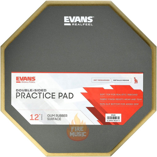 Pad De Práctica Evans Real Feel De 12 Doble Rf12d Goma