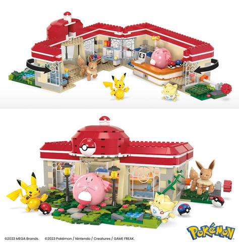 Mega Pokémon Center Pikachu Eevee Construir Bloques Original