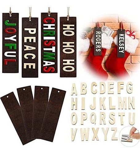 Blulu 10 Piezas Navidad Stocking Name Tags 34hb8