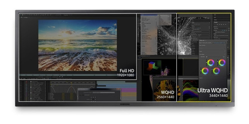 Monitor Led Samsung 34.1pLG 75hz Wqhd 2hdmi 1dp 3440x144 /vc Color Negro