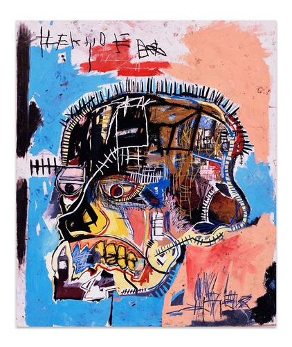 Cuadro Canvas Fine Art Skull Basquiat 60x70 M Y C