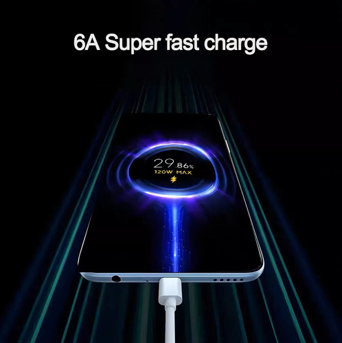 Cable para Xiaomi 1.5m Turbo Charge 120W Carga Rapida 6A Hypercharge / Mi Turbo Charge 120 W /67 W /55 W /50 W /40 W /33 W /30 W /22.5 W Para Todos Los Modelos