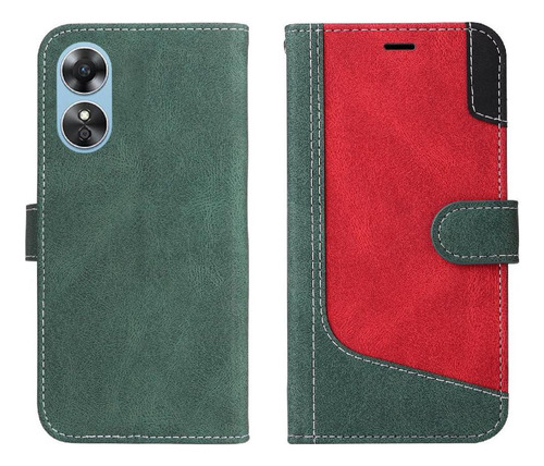 Funda Abatible For Oppo A17 Color Patchwork Único Con Y